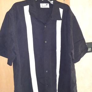 Mens detailed Havana button fown top